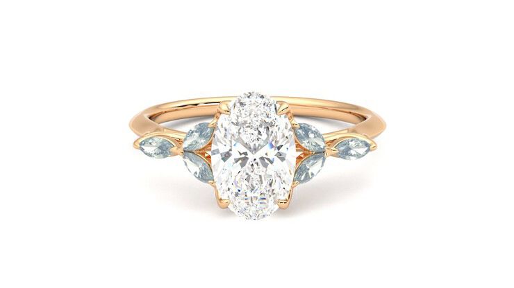 Taylor & Hart Tamora Oval Engagement Ring 360 degree image 29
