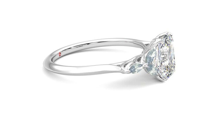 Taylor & Hart Tamora Emerald Engagement Ring 360 degree image 8