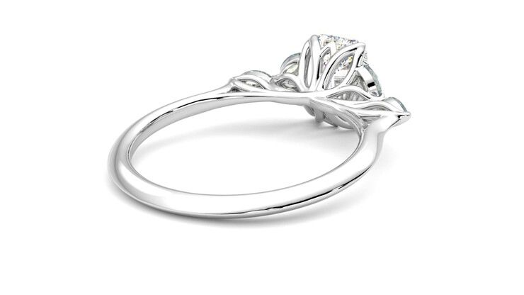 Taylor & Hart Tamora Emerald Engagement Ring 360 degree image 13