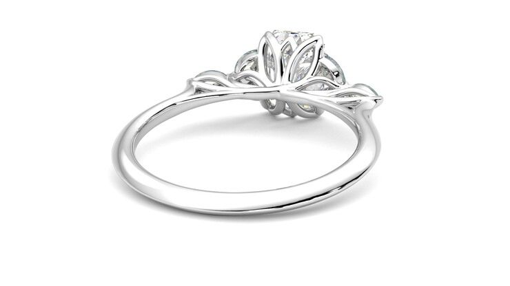 Taylor & Hart Tamora Emerald Engagement Ring 360 degree image 14