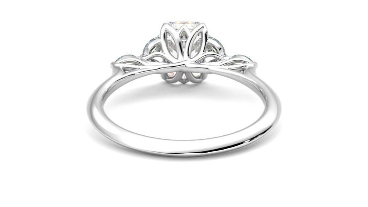 Taylor & Hart Tamora Emerald Engagement Ring 360 degree image 15