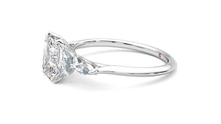 Taylor & Hart Tamora Emerald Engagement Ring 360 degree image 22