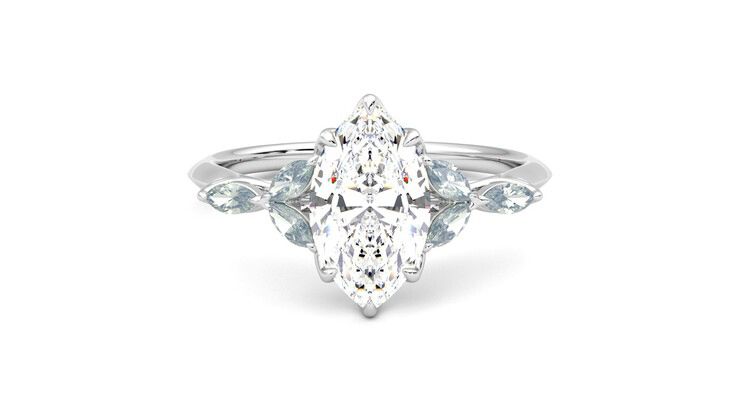 Taylor & Hart Tamora Marquise Engagement Ring 360 degree image 0