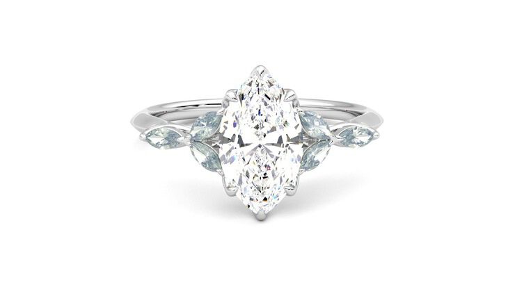 Taylor & Hart Tamora Marquise Engagement Ring 360 degree image 1