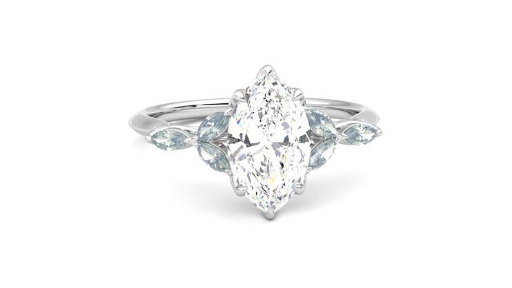 Taylor & Hart Tamora Marquise Engagement Ring 360 degree image 2