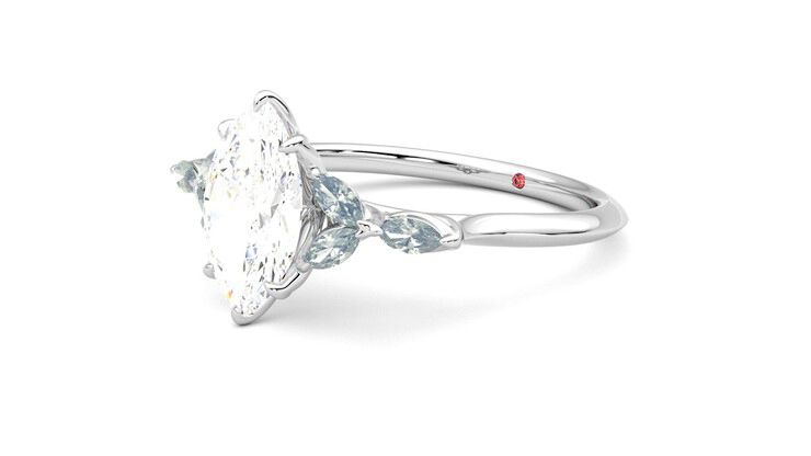 Taylor & Hart Tamora Marquise Engagement Ring 360 degree image 24