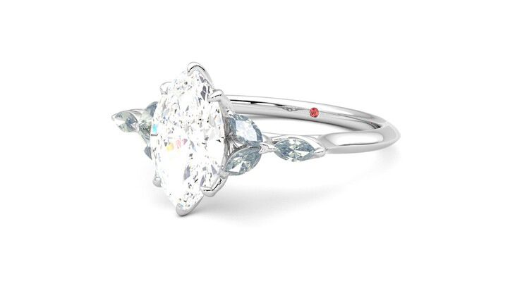 Taylor & Hart Tamora Marquise Engagement Ring 360 degree image 25