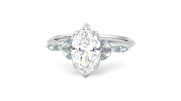 Taylor & Hart Tamora Marquise Engagement Ring 360 degree image 28