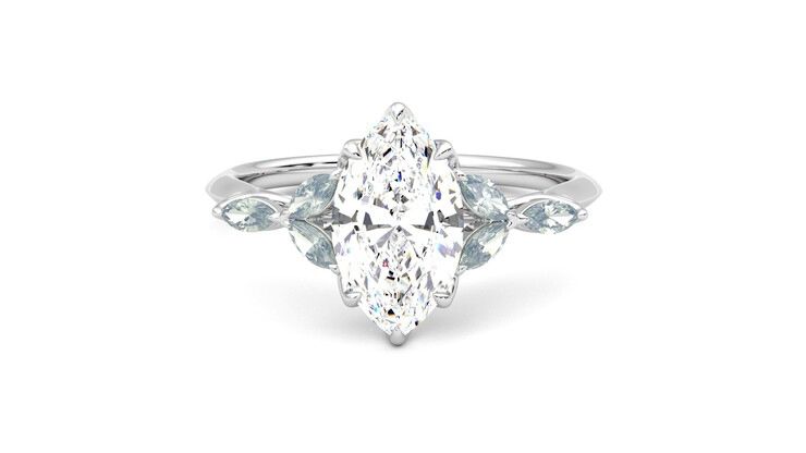 Taylor & Hart Tamora Marquise Engagement Ring 360 degree image 29