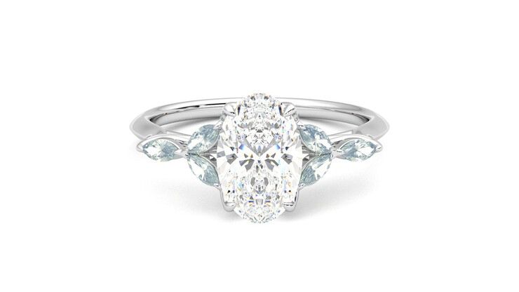 Taylor & Hart Tamora Oval Engagement Ring 360 degree image 0