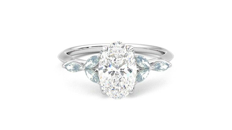Taylor & Hart Tamora Oval Engagement Ring 360 degree image 1