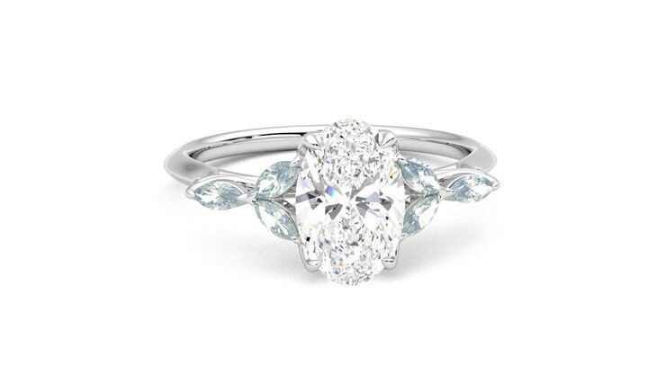 Taylor & Hart Tamora Oval Engagement Ring 360 degree image 2
