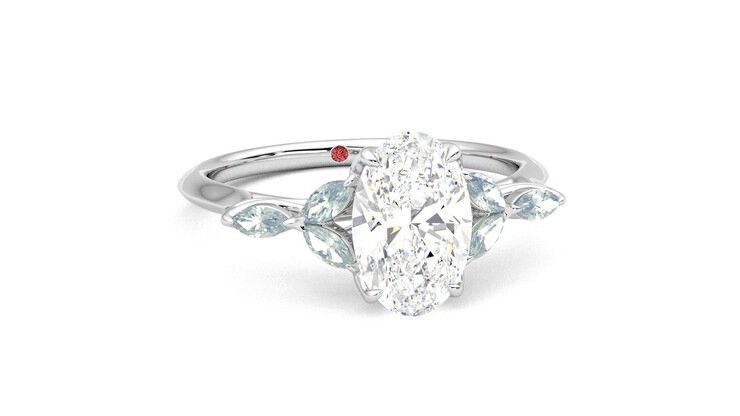 Taylor & Hart Tamora Oval Engagement Ring 360 degree image 3