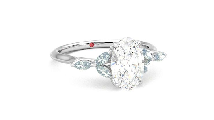 Taylor & Hart Tamora Oval Engagement Ring 360 degree image 4