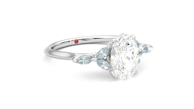 Taylor & Hart Tamora Oval Engagement Ring 360 degree image 5