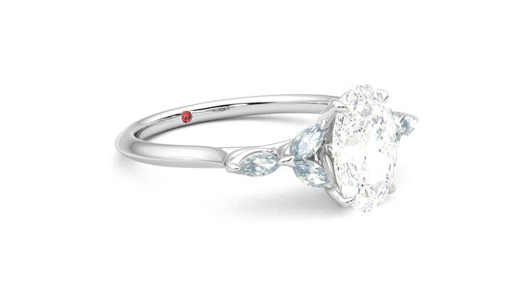 Taylor & Hart Tamora Oval Engagement Ring 360 degree image 6