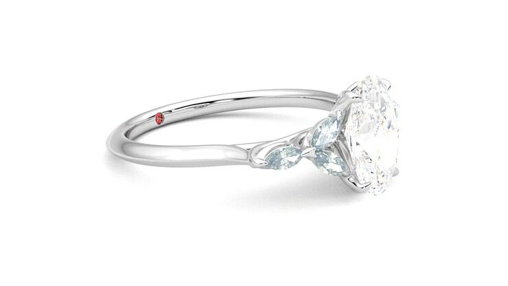 Taylor & Hart Tamora Oval Engagement Ring 360 degree image 7