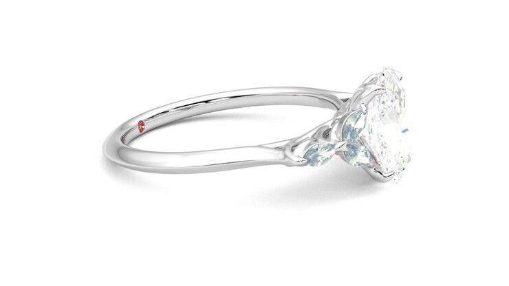 Taylor & Hart Tamora Oval Engagement Ring 360 degree image 8