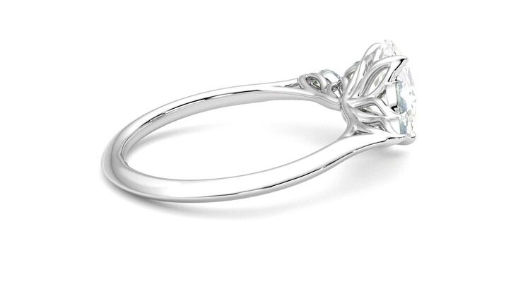 Taylor & Hart Tamora Oval Engagement Ring 360 degree image 11