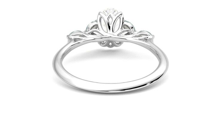 Taylor & Hart Tamora Oval Engagement Ring 360 degree image 15