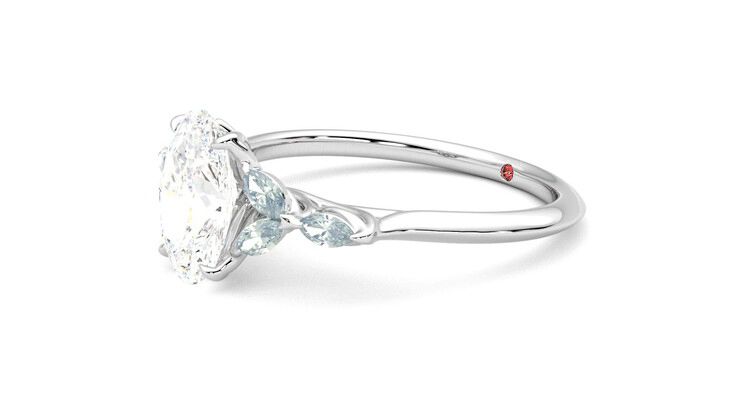 Taylor & Hart Tamora Oval Engagement Ring 360 degree image 23