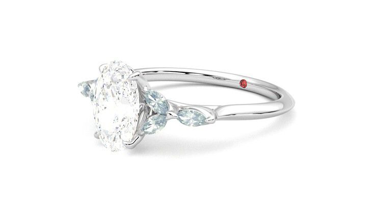 Taylor & Hart Tamora Oval Engagement Ring 360 degree image 24