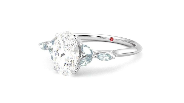 Taylor & Hart Tamora Oval Engagement Ring 360 degree image 25