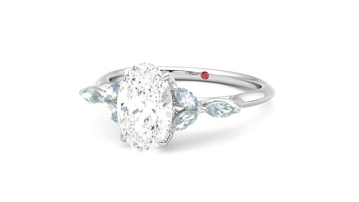 Taylor & Hart Tamora Oval Engagement Ring 360 degree image 26