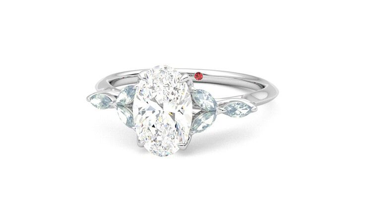 Taylor & Hart Tamora Oval Engagement Ring 360 degree image 27