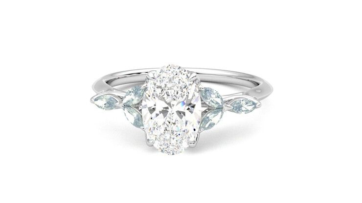 Taylor & Hart Tamora Oval Engagement Ring 360 degree image 28