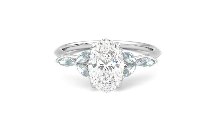 Taylor & Hart Tamora Oval Engagement Ring 360 degree image 29