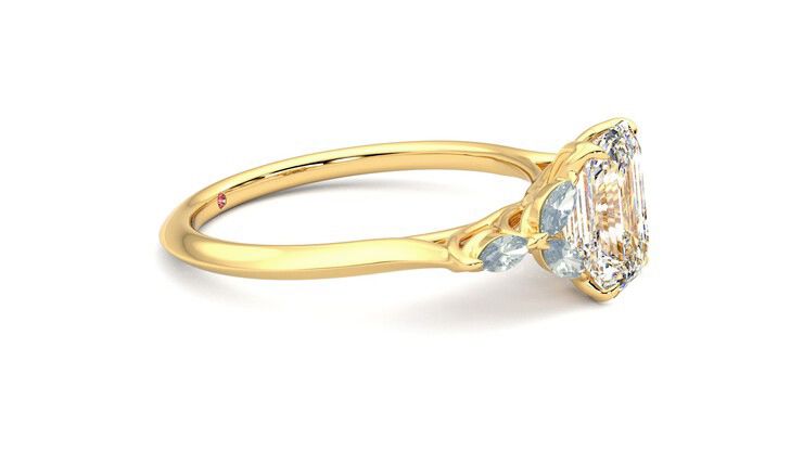 Taylor & Hart Tamora Emerald Engagement Ring 360 degree image 8
