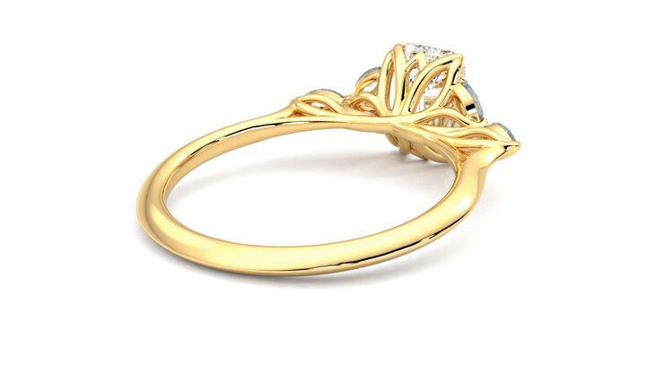 Taylor & Hart Tamora Emerald Engagement Ring 360 degree image 13