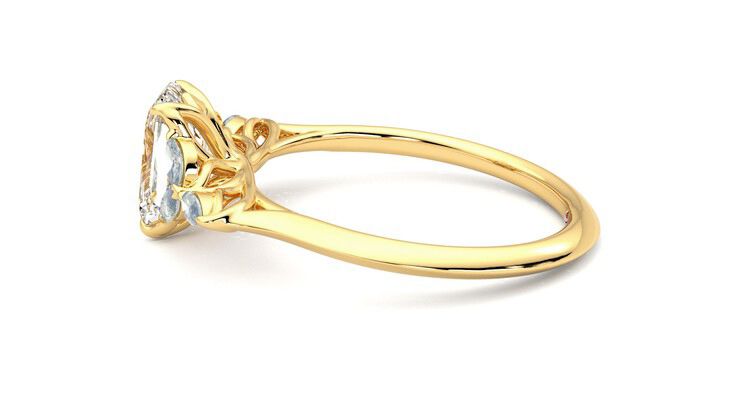 Taylor & Hart Tamora Emerald Engagement Ring 360 degree image 20