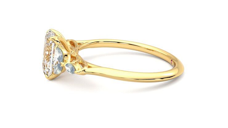 Taylor & Hart Tamora Emerald Engagement Ring 360 degree image 21