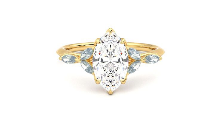 Taylor & Hart Tamora Marquise Engagement Ring 360 degree image 0
