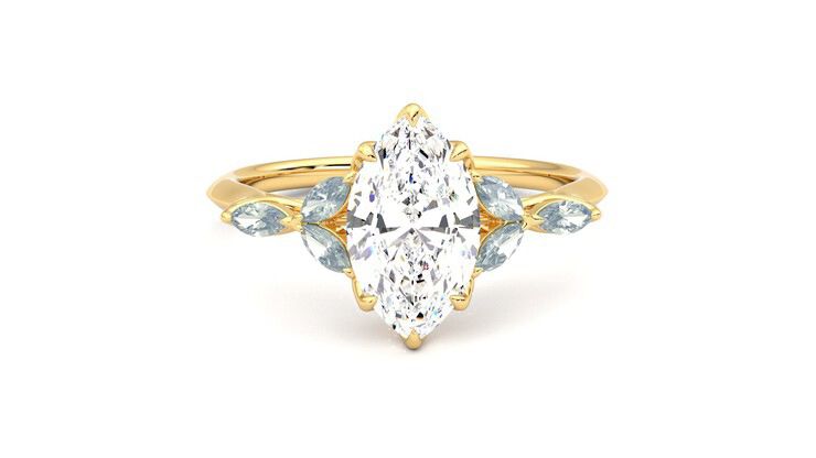 Taylor & Hart Tamora Marquise Engagement Ring 360 degree image 1