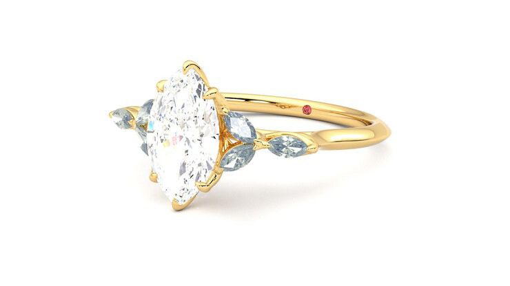 Taylor & Hart Tamora Marquise Engagement Ring 360 degree image 25