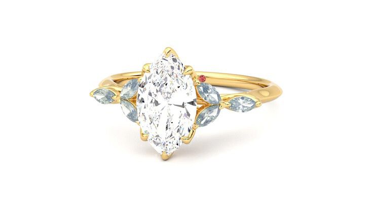 Taylor & Hart Tamora Marquise Engagement Ring 360 degree image 27