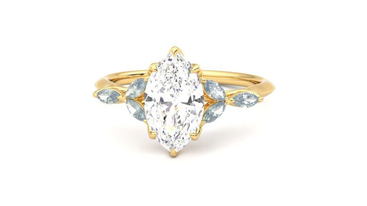 Taylor & Hart Tamora Marquise Engagement Ring 360 degree image 28