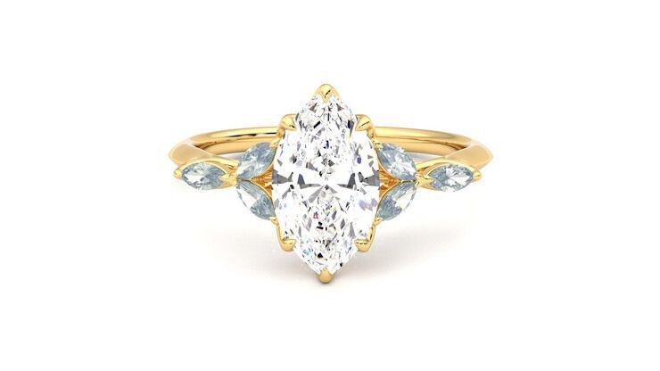 Taylor & Hart Tamora Marquise Engagement Ring 360 degree image 29
