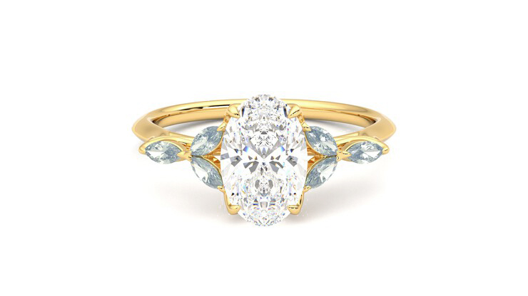 Taylor & Hart Tamora Oval Engagement Ring 360 degree image 0