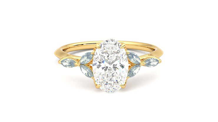 Taylor & Hart Tamora Oval Engagement Ring 360 degree image 1
