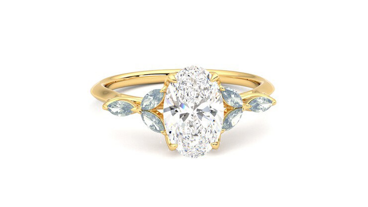 Taylor & Hart Tamora Oval Engagement Ring 360 degree image 2