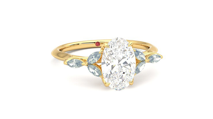 Taylor & Hart Tamora Oval Engagement Ring 360 degree image 3