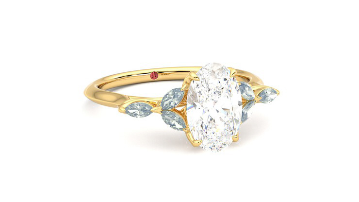 Taylor & Hart Tamora Oval Engagement Ring 360 degree image 4