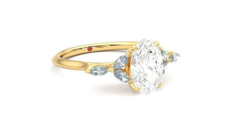Taylor & Hart Tamora Oval Engagement Ring 360 degree image 5
