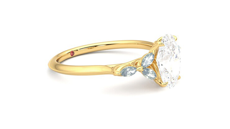 Taylor & Hart Tamora Oval Engagement Ring 360 degree image 7