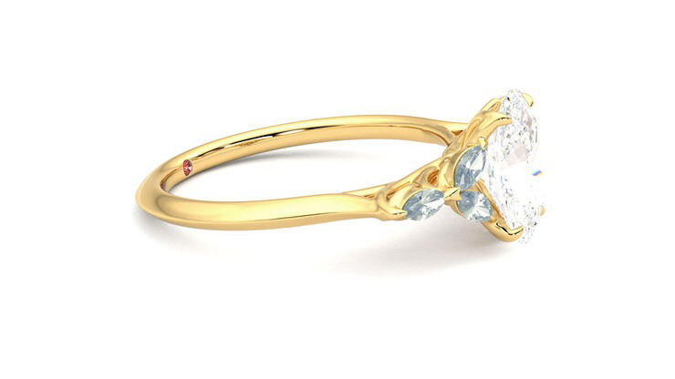 Taylor & Hart Tamora Oval Engagement Ring 360 degree image 8