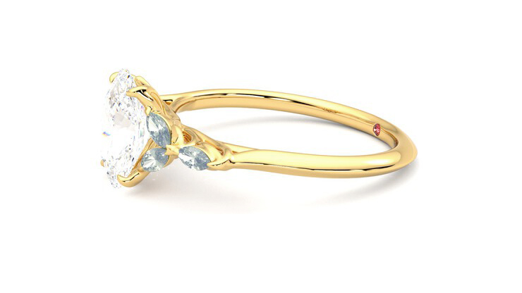 Taylor & Hart Tamora Oval Engagement Ring 360 degree image 22